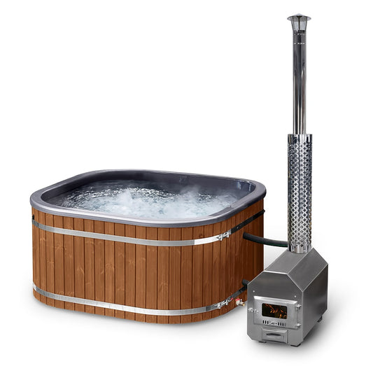Hot Tub Square | Metallic colors | External heater | 6-8 Persons | Configurable
