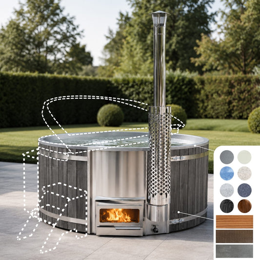 Configure Round Wood Fired Hot Tub Standard Size | Horizon Heater