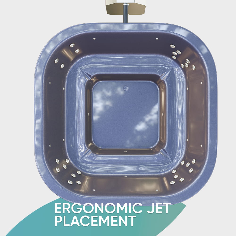 Square Wood Fired Hot Tub for 4-8 | Targeted Massage With 28 Hydro Jets | External Heater