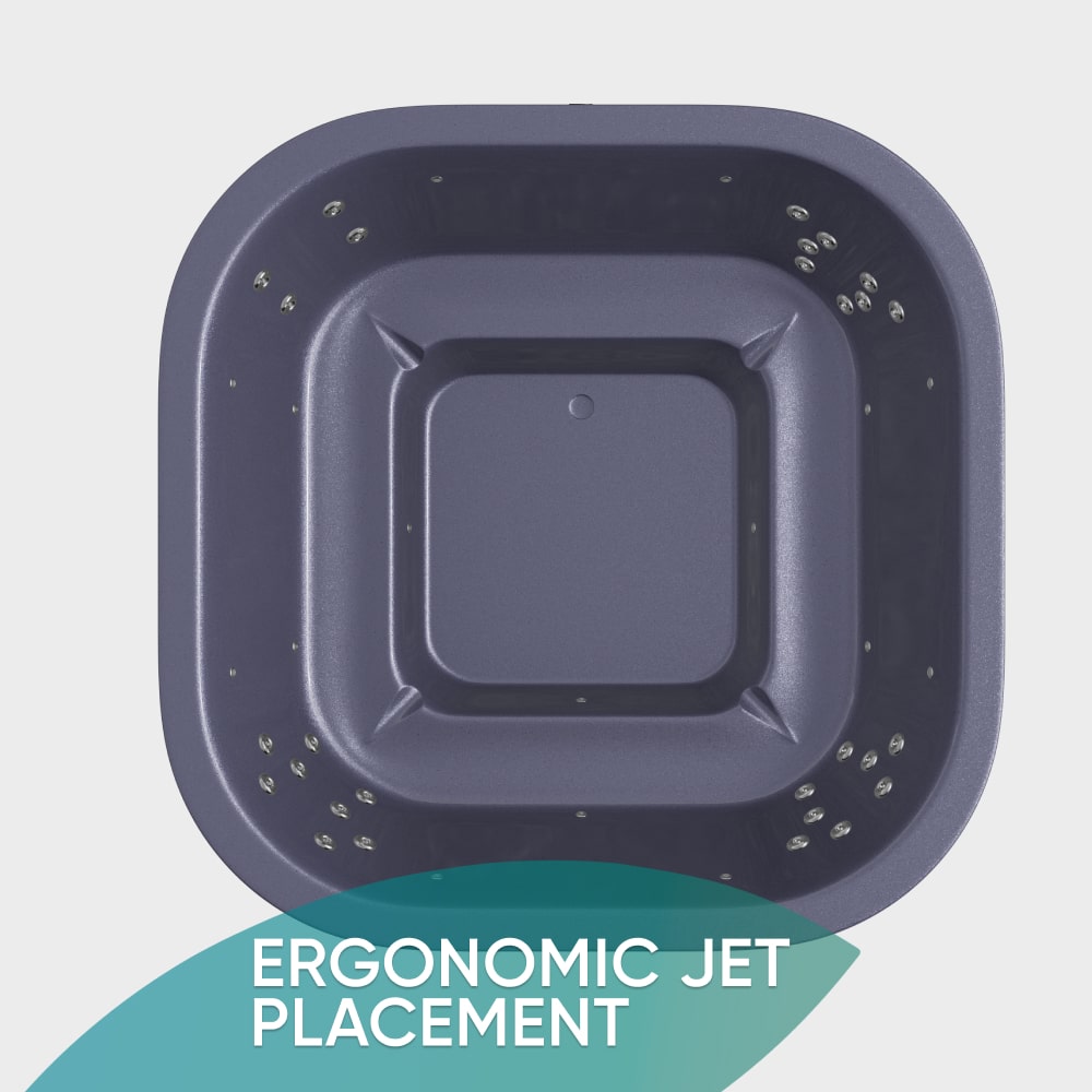 Square Wood Fired Hot Tub for 4-8 | With 28 Hydro Jets | Horizon Heater