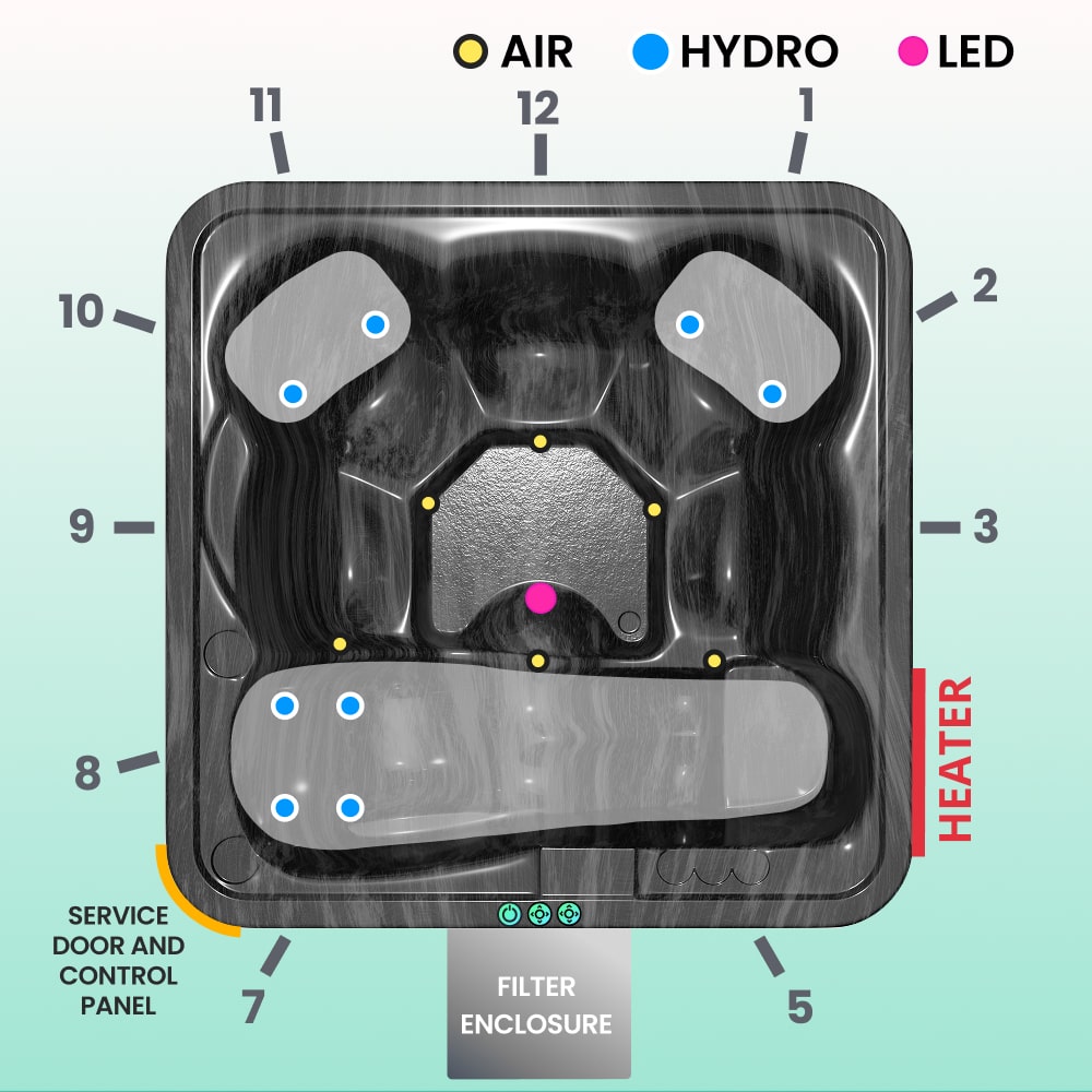 Super Offer Premium Square Lounge Wood Hot Tub with Sand Filter