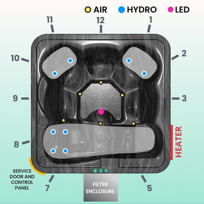 Super Offer Premium Square Lounge Wood Hot Tub with Sand Filter