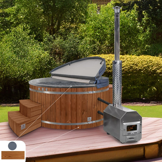 Premium Sand Filter Wood Fired Hot Tub | Optimal configuration | External Heater