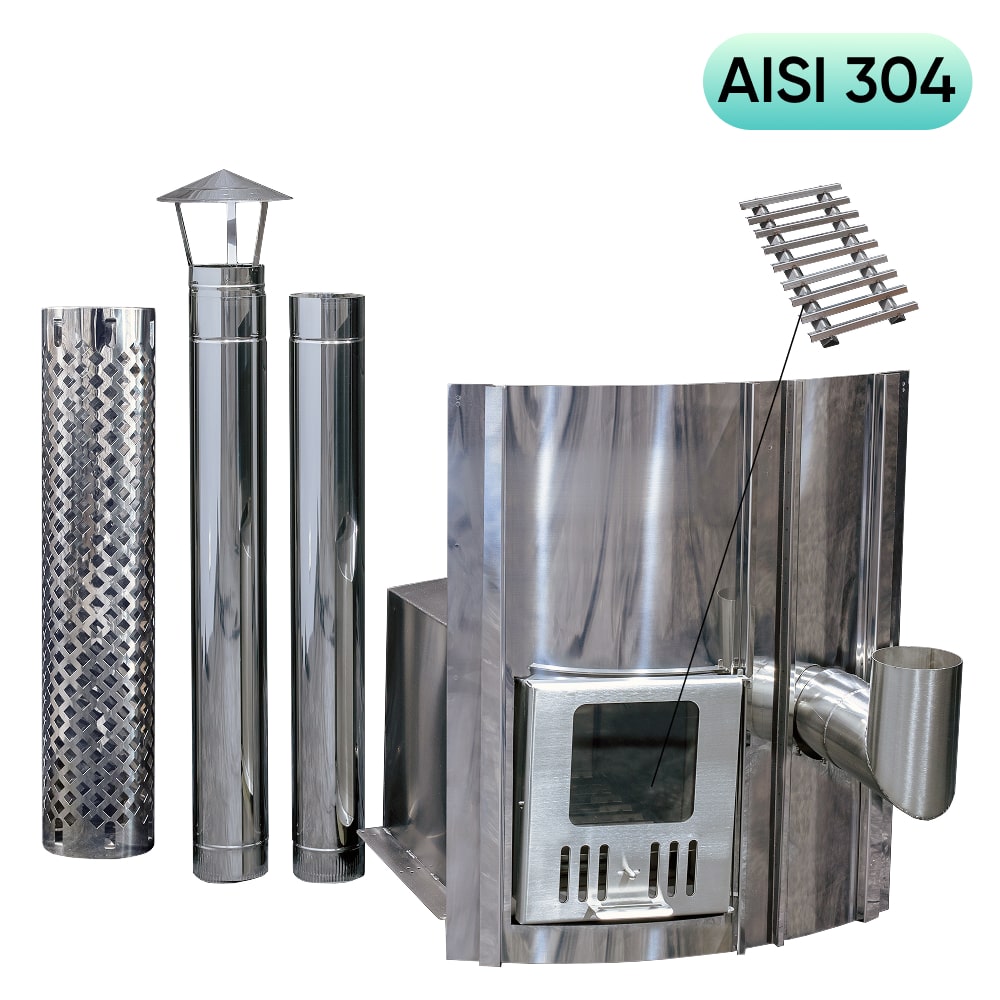 30 kW Integrated UKO Wellness Wood Fired Heater for Hot Tub | Stainless Steel AISI 304