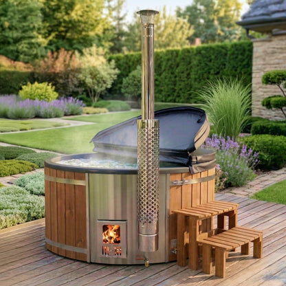 Wood Fired Hot Tub with Hydro Jets and LEDs 4–6 seater