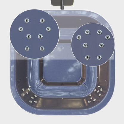 Square Wood Fired Hot Tub for 4-8 | Targeted Massage With 28 Hydro Jets | External Heater