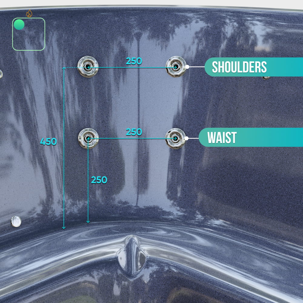 Square Wood Fired Hot Tub for 4-8 | Targeted Massage With 28 Hydro Jets | External Heater