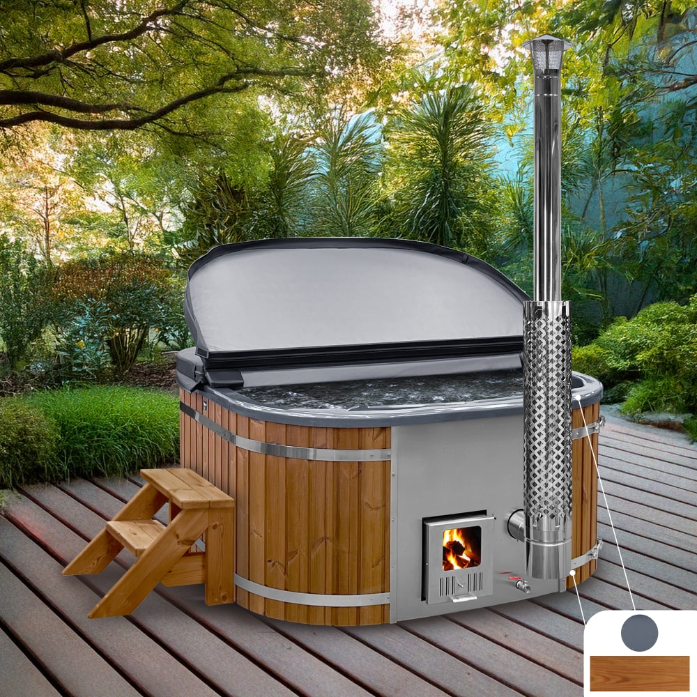 Special offer - Premium Square Hot Tub with Sand Filter | Comfort | Metallic grey 4-6 | Pre-configured | Integrated AISI 304