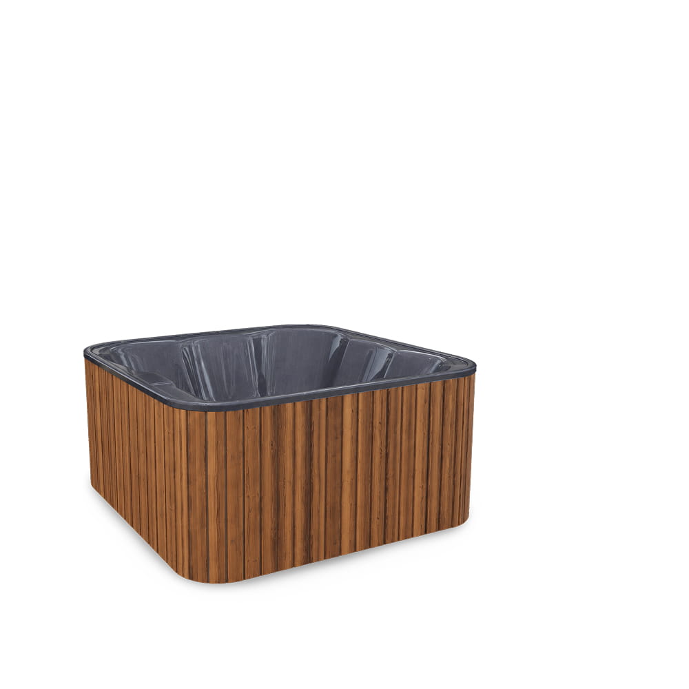 Configure Lounge Square Wood-Fired Hot Tub with Reclining Lounger – for 6