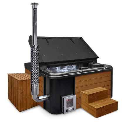 Premium Lounge Hot Tub with Premium Sand Filter | Best-configuration | Marble black 6 | Pre-configured | Integrated AISI 316