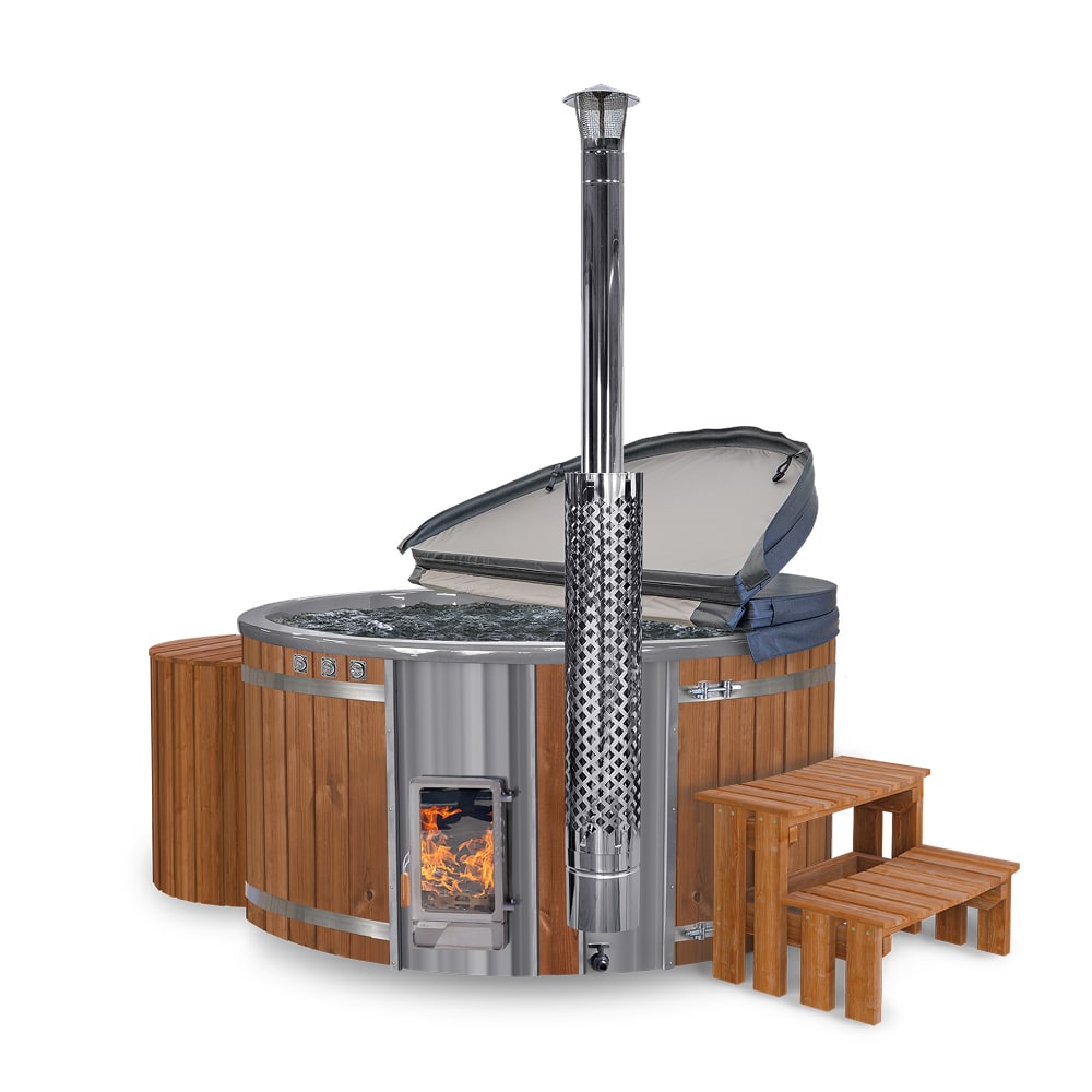 Round Pre-configured Wood Fired Hot Tubs