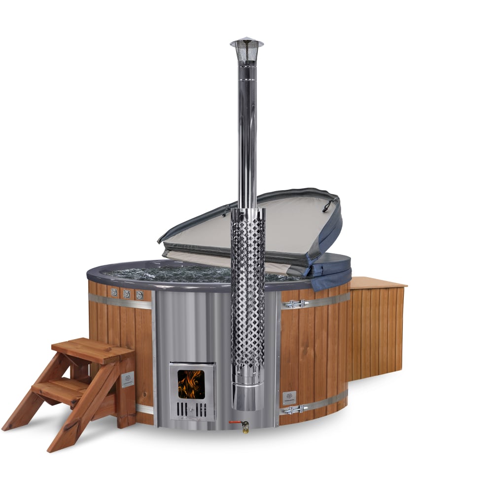 Super Offer Premium XL Wood Fired Hot Tub with Sand Filter & UV-C