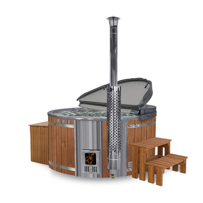 All Inclusive Wood Fired Hot Tub with Air & Hydro Jets | Sand filter & UV-C | 4–6 seater