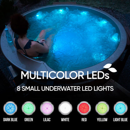 Wood Fired Hot Tub with Hydro Jets and LEDs 4–6 seater