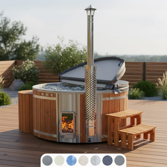 Premium Wood Fired Hot Tub with Jets | Verta™ stove, Premium sand filter system | 24 jets | 4–6 seater