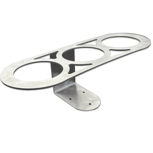 External shelf glass holder for three drinks