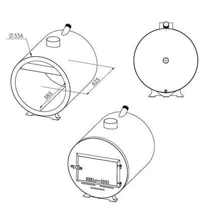 External heater UKO Fire barrel for hot tub AISI304