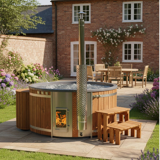 Black Friday Offer Wood Fired Hot Tub with Jets and Sand filter | Quick Delivery | Verta™