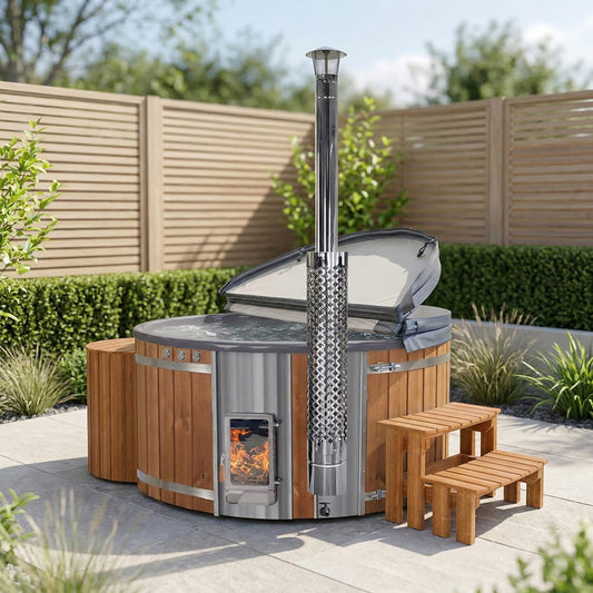 Premium Sand Filter Wood Fired Hot Tub with Air & Hydro Jets | Verta™