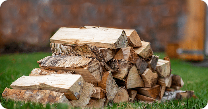 Larger logs for building and maintaining the heat in the stove to heat the water in a hot tub.