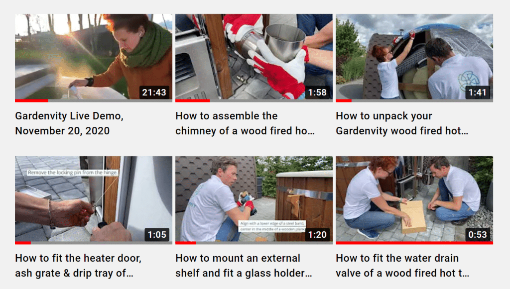 YouTube playlist with Gardenvity tutorial videos.