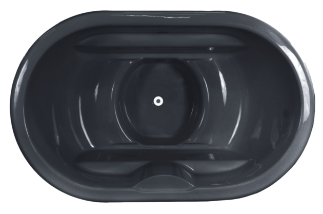 Grey fiberglass ofuro hot tub insert