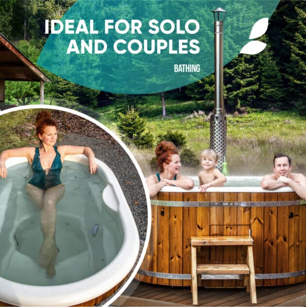 A family relaxing in the comfort ofuro wood fired hot tub