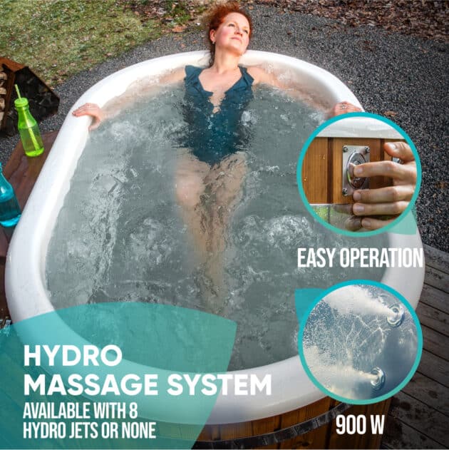 Gardenvity comfort ofuro wood fired hot tub with hydro massage system
