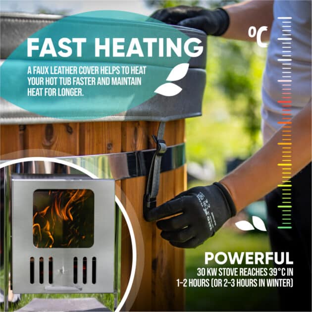 A powerful wood-fired stove to heat the water fast