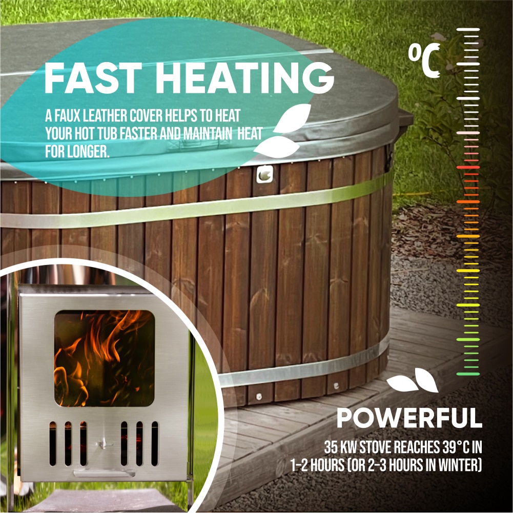 A powerful wood-fired stove to heat the water fast