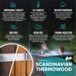 Advantages of square wood fired hot tub's Scandinavian thermowood