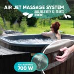 Air massage system with up to 20 jets, 700 W strong